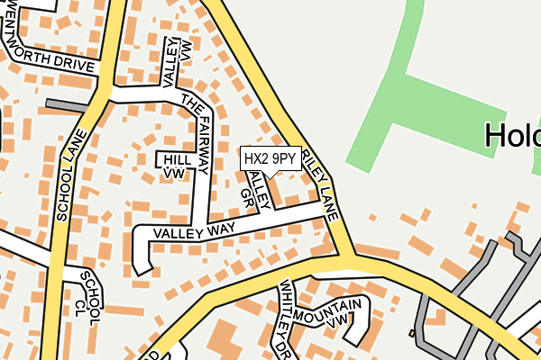 HX2 9PY map - OS OpenMap – Local (Ordnance Survey)