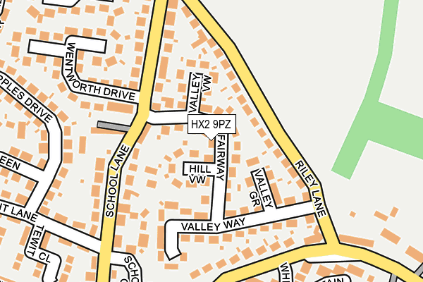 HX2 9PZ map - OS OpenMap – Local (Ordnance Survey)