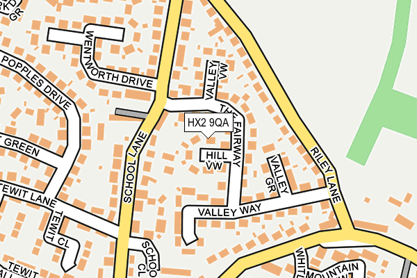 HX2 9QA map - OS OpenMap – Local (Ordnance Survey)