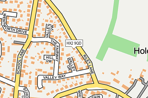 HX2 9QD map - OS OpenMap – Local (Ordnance Survey)