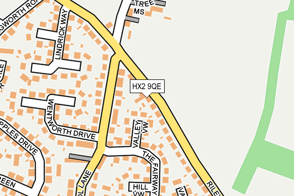 HX2 9QE map - OS OpenMap – Local (Ordnance Survey)