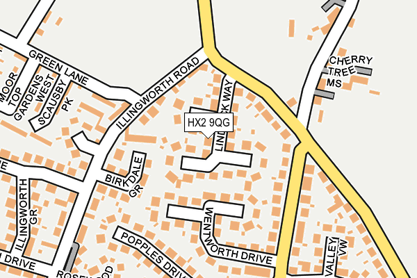 HX2 9QG map - OS OpenMap – Local (Ordnance Survey)