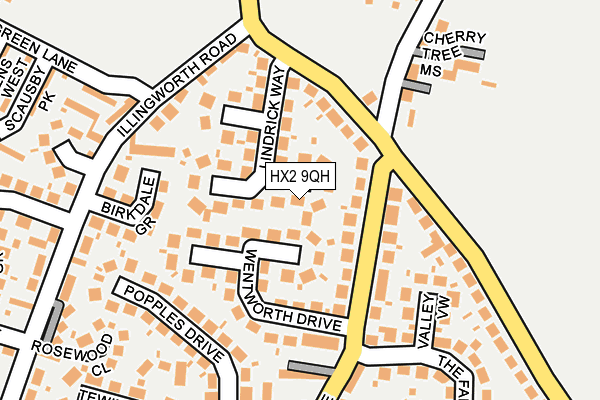 HX2 9QH map - OS OpenMap – Local (Ordnance Survey)