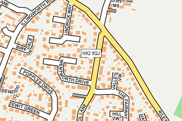HX2 9QJ map - OS OpenMap – Local (Ordnance Survey)