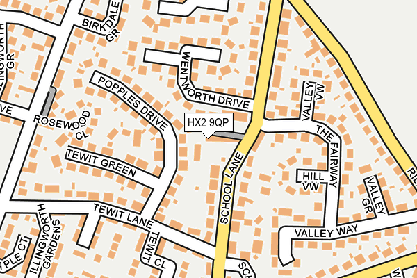 HX2 9QP map - OS OpenMap – Local (Ordnance Survey)