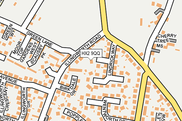 HX2 9QQ map - OS OpenMap – Local (Ordnance Survey)