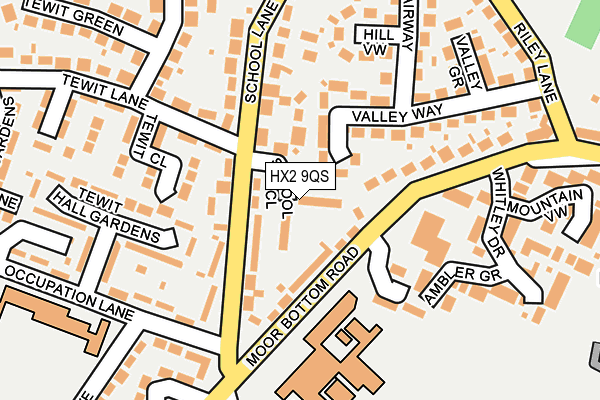 HX2 9QS map - OS OpenMap – Local (Ordnance Survey)
