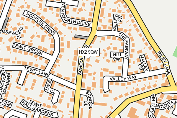 HX2 9QW map - OS OpenMap – Local (Ordnance Survey)