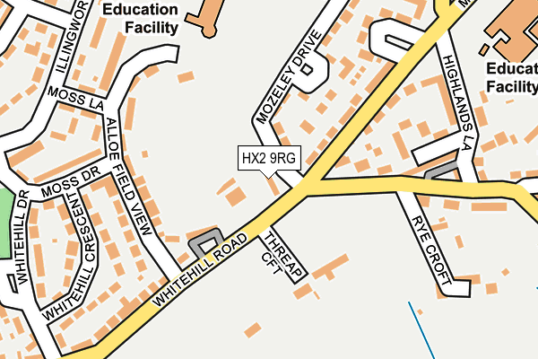 HX2 9RG map - OS OpenMap – Local (Ordnance Survey)