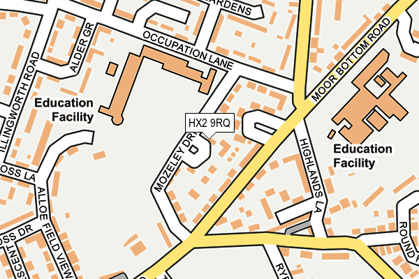 HX2 9RQ map - OS OpenMap – Local (Ordnance Survey)