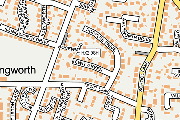 HX2 9SH map - OS OpenMap – Local (Ordnance Survey)