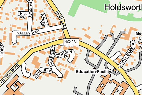 HX2 9SL map - OS OpenMap – Local (Ordnance Survey)