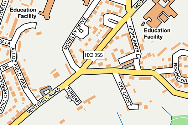 HX2 9SS map - OS OpenMap – Local (Ordnance Survey)