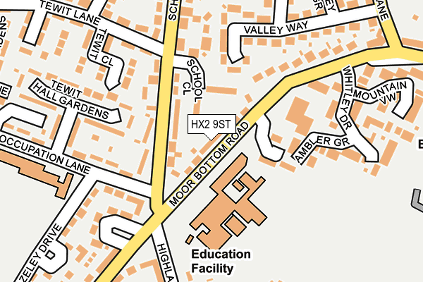 HX2 9ST map - OS OpenMap – Local (Ordnance Survey)