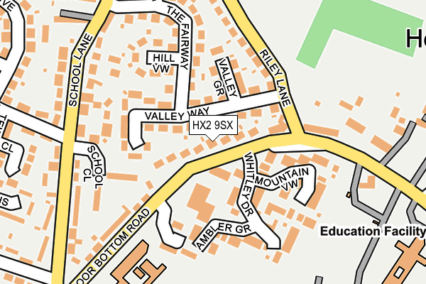 HX2 9SX map - OS OpenMap – Local (Ordnance Survey)
