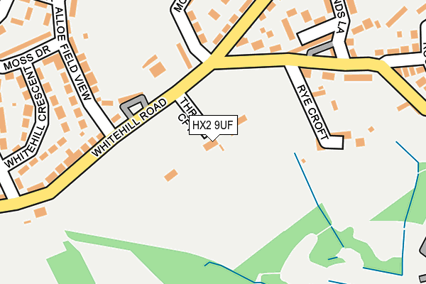 HX2 9UF map - OS OpenMap – Local (Ordnance Survey)