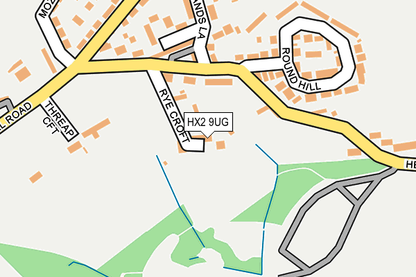HX2 9UG map - OS OpenMap – Local (Ordnance Survey)