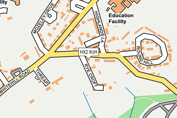 HX2 9UH map - OS OpenMap – Local (Ordnance Survey)