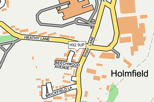 HX2 9UP map - OS OpenMap – Local (Ordnance Survey)