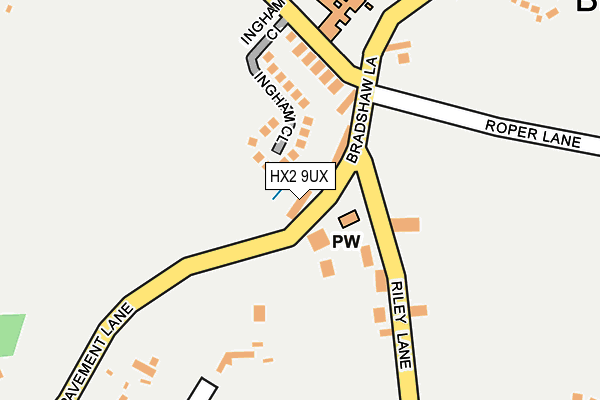 HX2 9UX map - OS OpenMap – Local (Ordnance Survey)