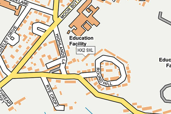 HX2 9XL map - OS OpenMap – Local (Ordnance Survey)