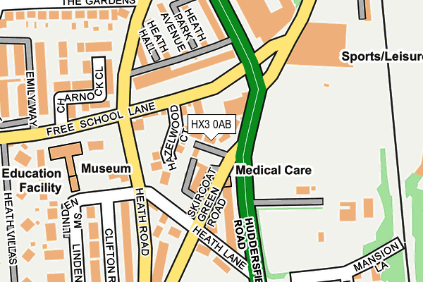 HX3 0AB map - OS OpenMap – Local (Ordnance Survey)