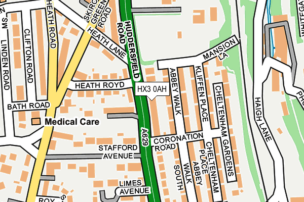 HX3 0AH map - OS OpenMap – Local (Ordnance Survey)