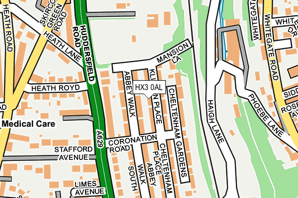 HX3 0AL map - OS OpenMap – Local (Ordnance Survey)