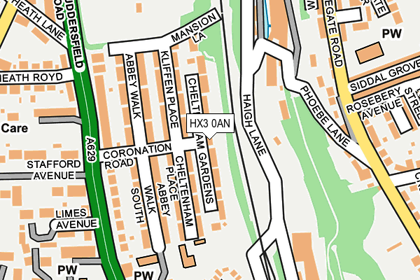 HX3 0AN map - OS OpenMap – Local (Ordnance Survey)