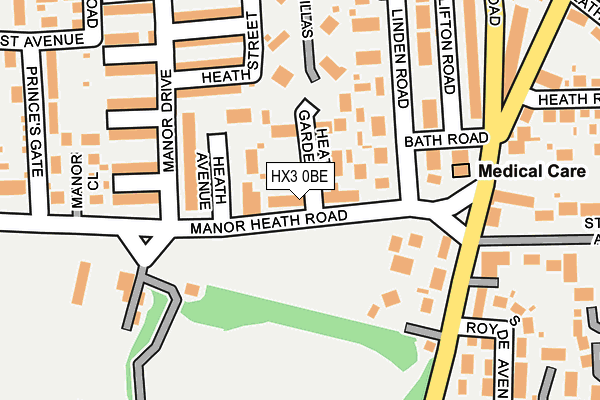 HX3 0BE map - OS OpenMap – Local (Ordnance Survey)