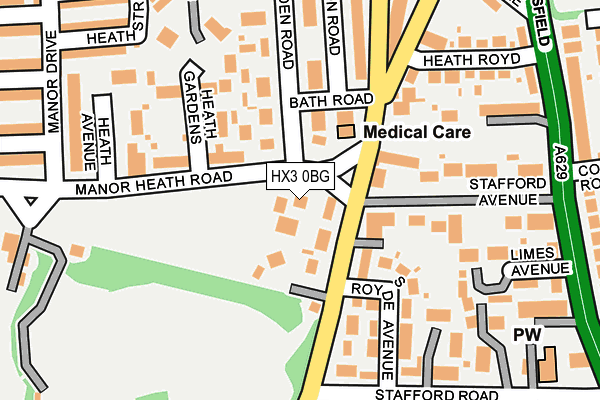 HX3 0BG map - OS OpenMap – Local (Ordnance Survey)