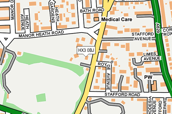 HX3 0BJ map - OS OpenMap – Local (Ordnance Survey)