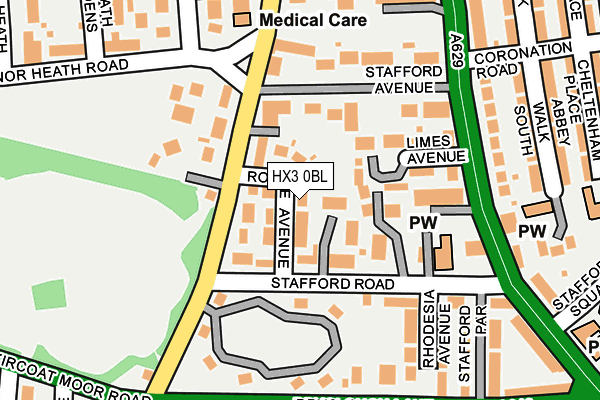 HX3 0BL map - OS OpenMap – Local (Ordnance Survey)