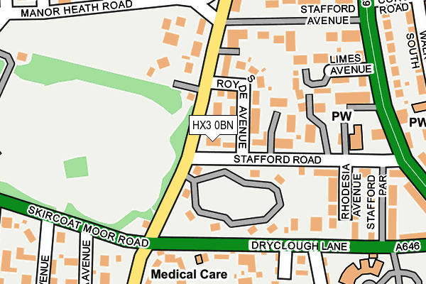 HX3 0BN map - OS OpenMap – Local (Ordnance Survey)