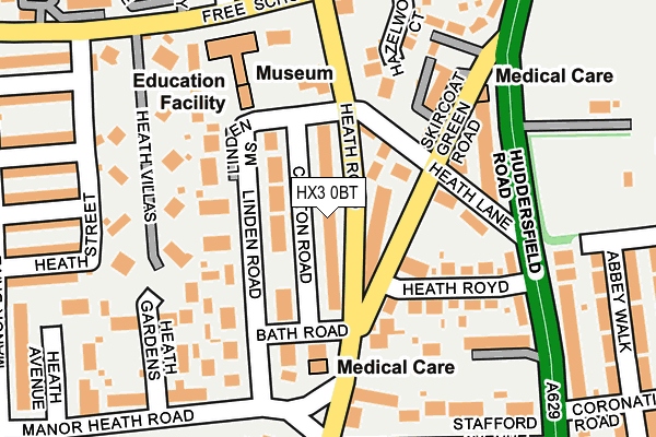 HX3 0BT map - OS OpenMap – Local (Ordnance Survey)