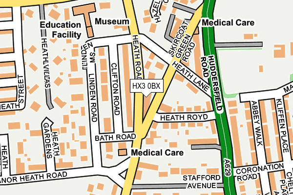 HX3 0BX map - OS OpenMap – Local (Ordnance Survey)