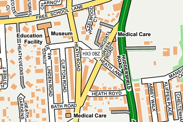 HX3 0BZ map - OS OpenMap – Local (Ordnance Survey)