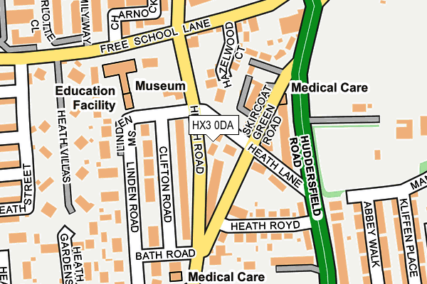 HX3 0DA map - OS OpenMap – Local (Ordnance Survey)