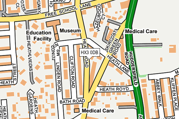 HX3 0DB map - OS OpenMap – Local (Ordnance Survey)