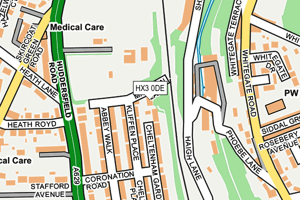 HX3 0DE map - OS OpenMap – Local (Ordnance Survey)