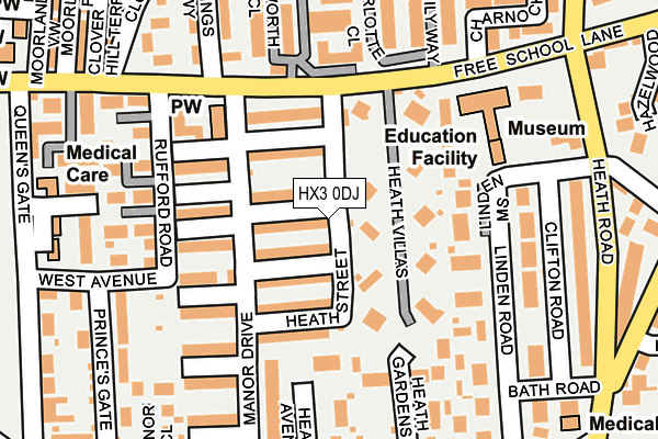 HX3 0DJ map - OS OpenMap – Local (Ordnance Survey)