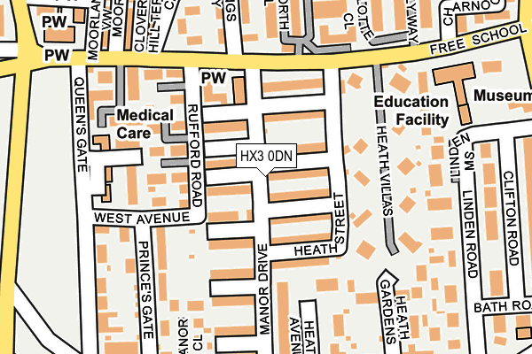 HX3 0DN map - OS OpenMap – Local (Ordnance Survey)