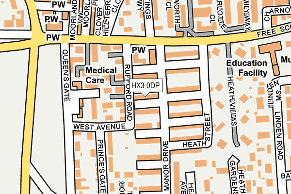 HX3 0DP map - OS OpenMap – Local (Ordnance Survey)