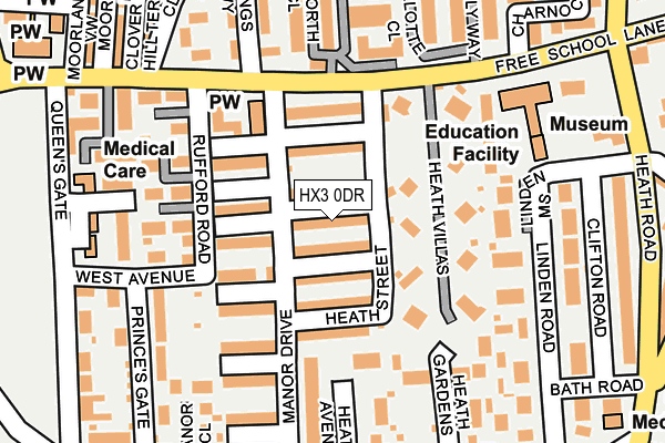 HX3 0DR map - OS OpenMap – Local (Ordnance Survey)