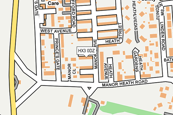 HX3 0DZ map - OS OpenMap – Local (Ordnance Survey)