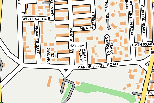 HX3 0EA map - OS OpenMap – Local (Ordnance Survey)