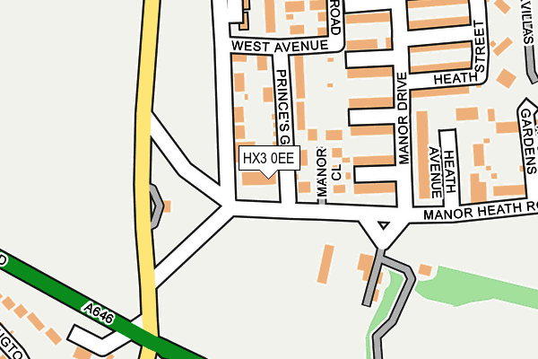HX3 0EE map - OS OpenMap – Local (Ordnance Survey)