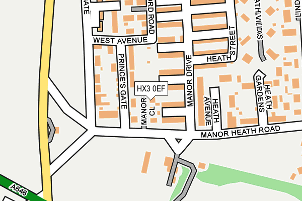 HX3 0EF map - OS OpenMap – Local (Ordnance Survey)