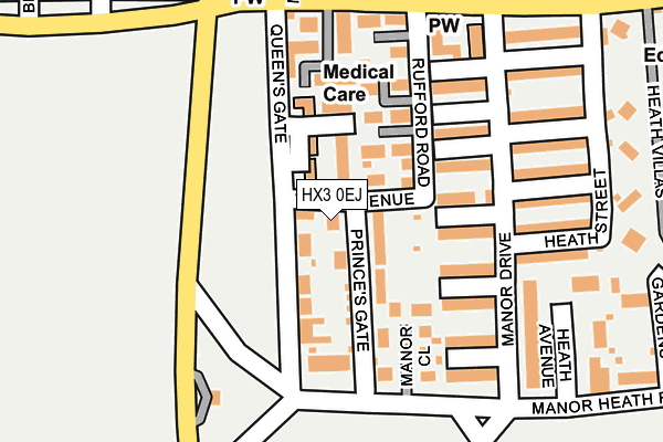 HX3 0EJ map - OS OpenMap – Local (Ordnance Survey)