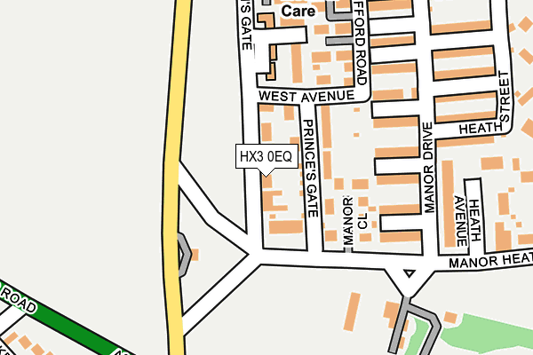 HX3 0EQ map - OS OpenMap – Local (Ordnance Survey)